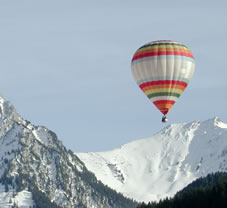 Airborne over the mountains